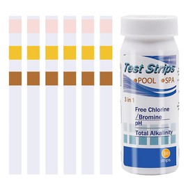 50pcs Water Hot Tub Test Strips, 3 In 1 Ph Test Strips Set For Rapid Measurement of Residual Chlorine In Water Ph Total Hardness Alkalinity for Tubs Free Bromine Ttorage Testing Kit Accessories