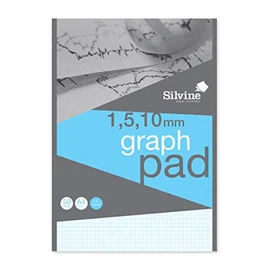 Silvine A4 Professional Graph Pad. 50 Sheets of Quality 90gsm Paper,White