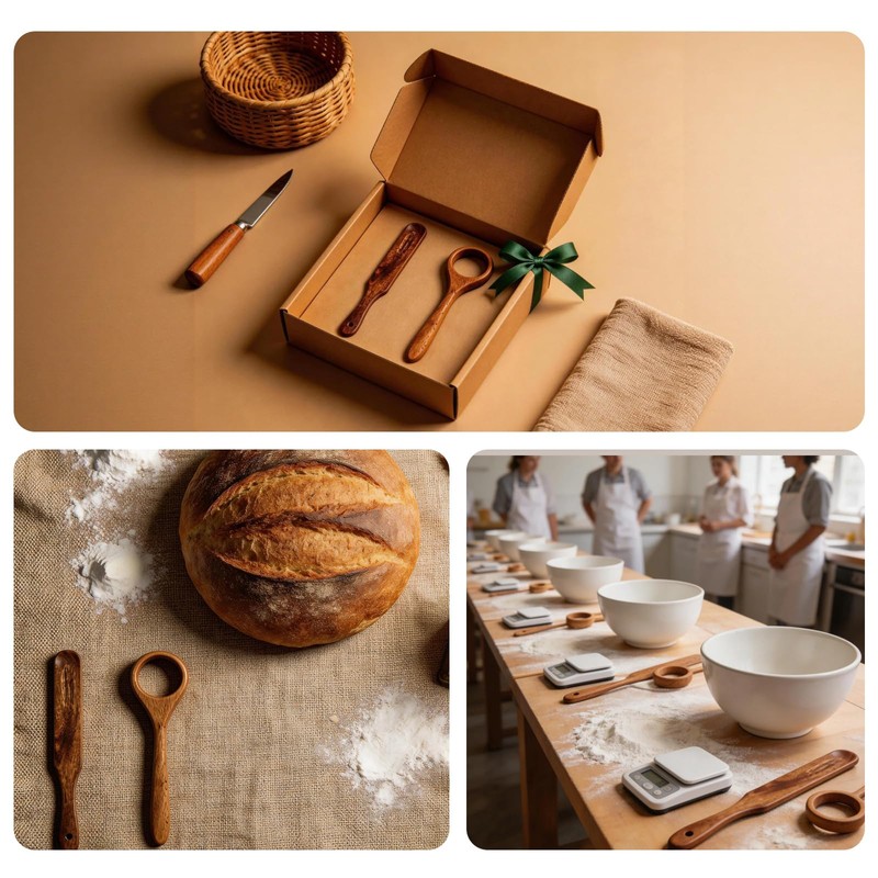 Danish Dough Whisk & Bread Whisk Set, Wooden Sourdough Whisk
