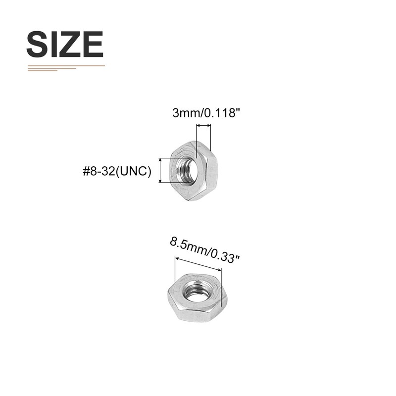 DTGN #8-32(UNC) Hex Nuts - 20 Pack - Home Garage
