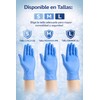 Guantes de Nitrilo Desechables Azules, Sin Látex y Sin Polvo,