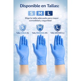 Guantes de Nitrilo Desechables Azules, Sin Látex y Sin Polvo, Ambidiestros, Resistentes y Flexibles – Caja con 100 Piezas (CHICO)