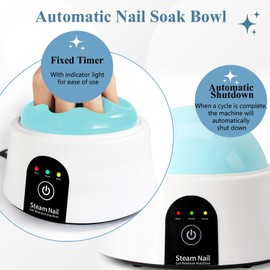 Electric Nail Soaking Bowl Gel Nail Polish Remover Acrylic Dip Powder Remover Soak Off Bowl with Nail Art Brush, ISGR-01 Blue