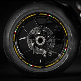 Awonderful Motorcycle Reflective Rim Tapes Sticker Stripe for Ducati 659 696 750 796 797 821 1100 1200 S4 S2/899 1199 959 1299 V2 V4/848 1098 1198 EVO Wheel Decal Stickers 17 inch (Yellow)