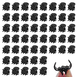 SYEYCW 50 Pcs Black Mini Hair Claw Clips, Small Hair Claw Clips, Plastic Hair Claws, Small Tiny Hair Clamps, Pins Grips Hair Clips, Non Slip Jaw, Hair Claws Accessories, for Women Girl's Hair