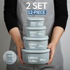 ISSEVE 12Pcs/Set Nesting Silicone Food Storage Containers with Lids, BPA