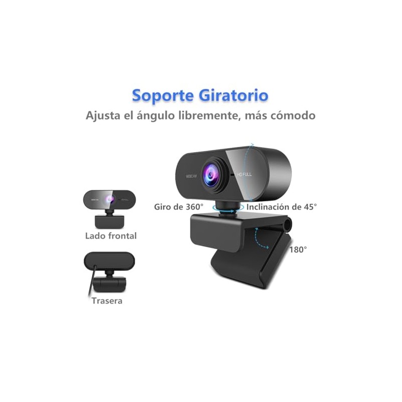ZZCP Webcam con Microfono para PC,Camara Web para PC HD