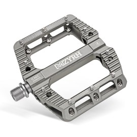 MZYRH MTB Pedals Mountain Bike Pedals with 3 Sealed Bearings, 9/16 Inch Bicycle Pedals, Non-Slip Lightweight Aluminium Alloy Bicycle Platform Pedals for Mountain Bike, Road Bike (Silver)