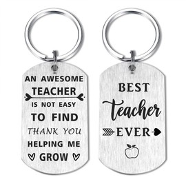 SOUSYOKYO Teacher Appreciation Gifts, Best Teacher Ever Keychain for Women Men, Thank You Teacher Birthday Present, Teacher Week Christmas