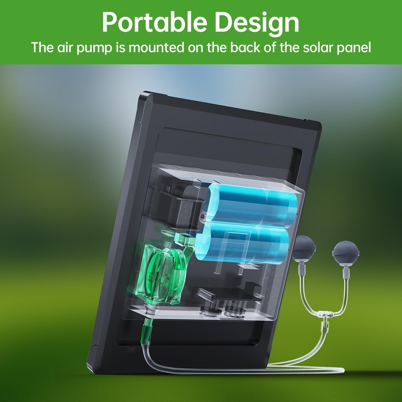 Biling Solar Pond Aerator with Battery Backup, Portable Design Solar