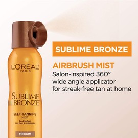 L’Oreal Paris L'Oreal Paris Sublime Bronze Self Tanning Mist, Medium to Natural Spray Tan, 4.6 oz