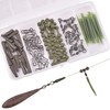 JSHANMEI 105pcs Carp Fishing Leader Rigs Kit Anti Tangle Sleeves