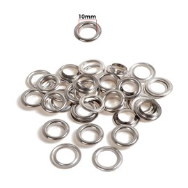 Trimming Shop 10mm Brass Eyelets with Washers, Durable & Rust - Proof Grommets for DIY Projects, Arts & Crafts, Books, Clothing Decoration (Silver, 100pcs)