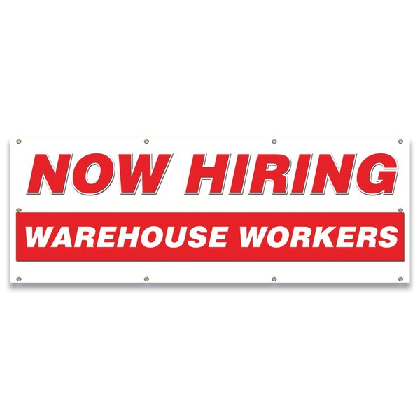 Now Hiring Warehouse Workers| 36" X 96" Banner | Apply