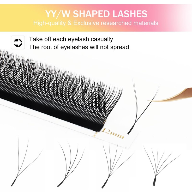 XIUSUZAKI W Lash Extensions 7D Eyelash Extensions W Shape 0.07mm