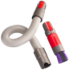 Traceless Dust Brush and Flexible Extension Hose Compatible for Dyson V7 V8 V10 V11 V15 Gen5 outsize Vacuum Cleaners, Self-Cleaning Soft Bristle Dust Brush Replacement Parts for Dyson Cordless Vacuum
