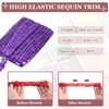 sourcing map 18m x 3cm Elastic Sequins Trim Flat Stretchy