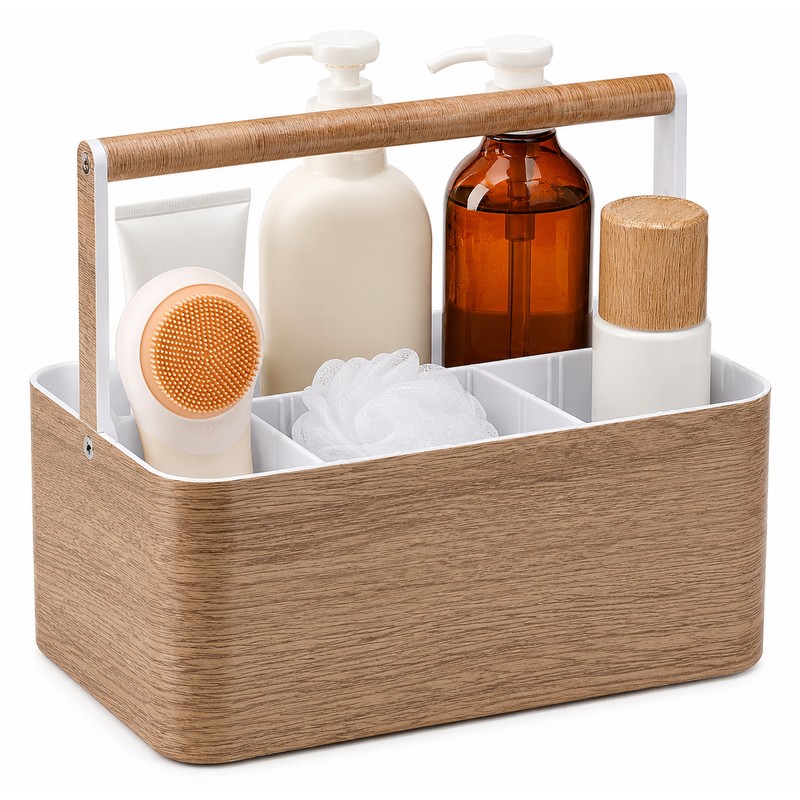 Portable Shower Caddy for Bathroom Storage – Adjustable Dividers &