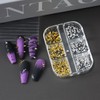 6 Grids Gold Silver Punk Bullet Rivet Nail Charm,3D Gothic