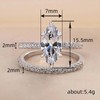 Solitaire Elongated Marquise Cut Engagement Ring for Women, Simulated Diamond