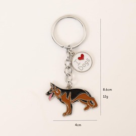 BT Bear Dog Keychain,Cute Metal Keychain,Bag Charm, German Shepherd Dog