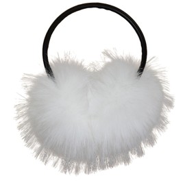 Dufnfn Women's Faux Fur Ear Muffs For Winter Women - Warm Faux Fur Fuzzy Ear Muffs Windproof Cold Weather Ear Warmers(White)