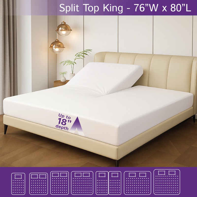 Split Top King Waterproof Mattress Protector (76" W x 80"