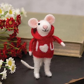 The JOY Tree - Adorno de mouse blanco con texto "I Love You"