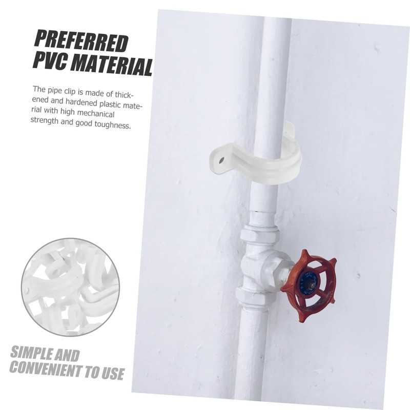 COHEALI 60pcs PVC Insulated Flame Retardant Pipe Clamp Bracket Support
