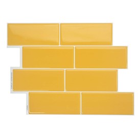 SMART TILES Peel and Stick Backsplash - 5 Sheets of 11.56" x 8.38" - 3D Adhesive Peel and Stick Tile Backsplash for Kitchen, Bathroom, Wall Tile