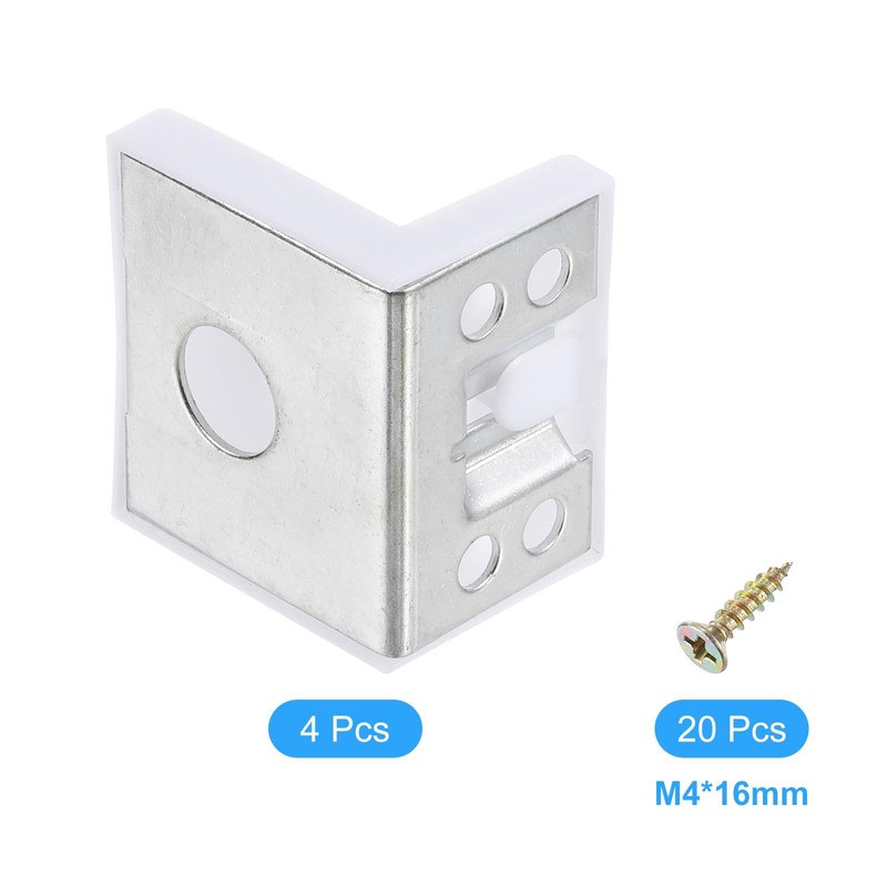 uxcell 4 Pcs 90 Degree Plastic Corner Braces, 43x50x33mm Shelf