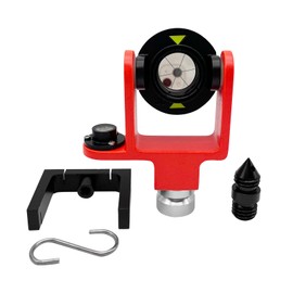 Surveying Mini Prism Reflector System 0/-30 mm Offset Surveying Prism Kit with Soft Padded Case Mounting Accessories for Topcon Trimble Sokkia Leica Total Stations (Silver-Coated Mini Prism)
