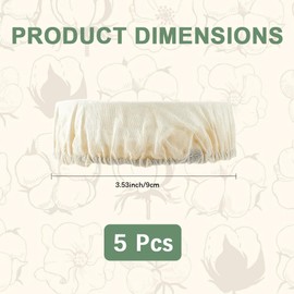 CREATCABIN 5Pcs Sourdough Starter Jar Cover Cloth Reusable Jar Covers Antique White Washable Bread Fermentation Linen Container Bowl Lid Fabric for Food Mason Bowls Jars with Diameter of 3.54 Inch