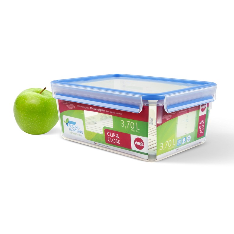 Emsa 512888 Clip & Close Box with drip Grid, 26.3