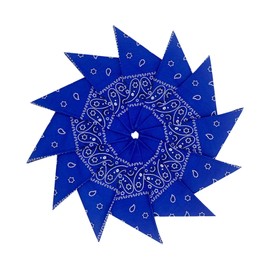 Junvena Cotton Bandanas 12 packs 22"X 22" Double Sides Printed Unisex Kerchief (Royal Blue)