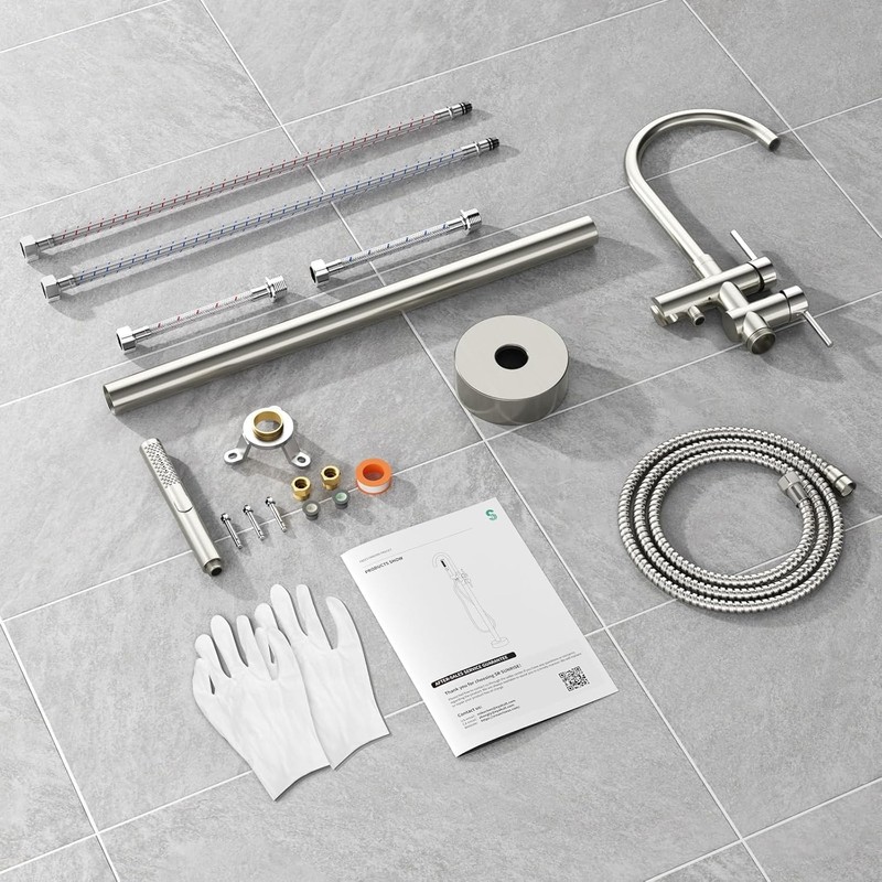 Free Standing Bathtub Faucet Set: SR SUN RISE Floor Mount
