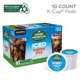 Green Mountain Coffee Brew Over Ice Pumpkin Spice, Keurig Single Serve K-Cup Pods, 10 Count