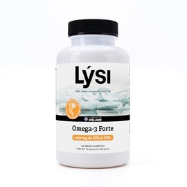 Lysi Omega-3 Forte 90 Capsulas, 1030 mg de EPA DHA, Aceite de Pescado 100 Salvaje y Sustentable, Importadas de Islandia.                              