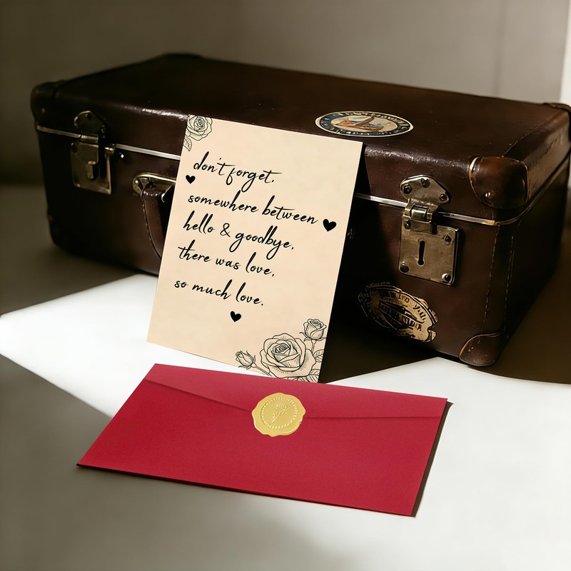 Detuca sympathy card/somewhere between hello and goodbye/condolences card/divorce or breakup/anniversary