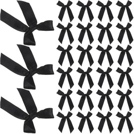 100 Piezas Moños Mini Negro para Manualidades DIY Lazos Elegantes para Regalo Costura Decoración de Bodas y Envoltura de Obsequios