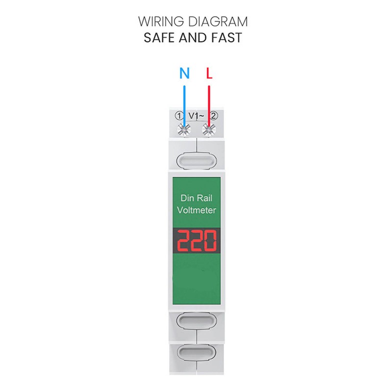TONGOU Din Rail Voltage Meter Intelligent LCD Digital AC Voltmeter