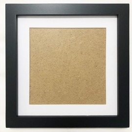 ZXT-parts 8x8 Picture Frames Black Square, 6x6 Picture Frame with Mat, Solid Wood, Plastic Panel (Not Glass). The Protective Film Must be Removed. On The Table, Hang On The Wall.