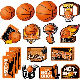 Jetec 42 Pcs Basketball Party Decoration Sport Cutouts Basketball Birthday Cutouts Decoration for Sport Ball Birthday Theme Classroom Party Supplies Decor
