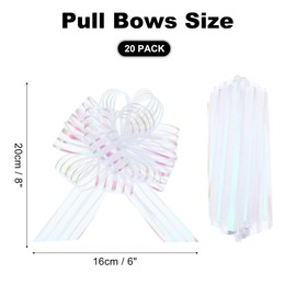 uxcell 20pcs White Pull Bows 6.3 Inches Wide Large Ribbon Gift Bows for Gift Wrapping Gift Baskets Decor Wedding Parties Birthday Florist Packaging and Decoration