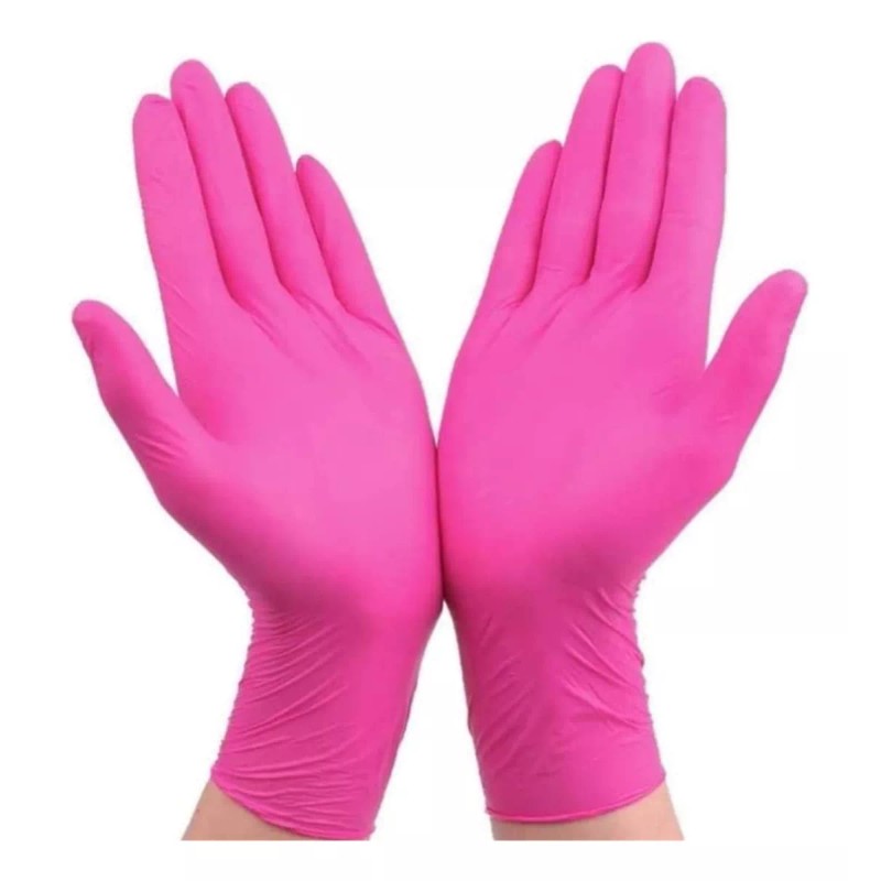 VMerli Guantes Limpieza Desechables De Latex Rosas 100 Piezas