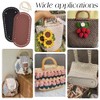 PH PandaHall 6pcs Crochet Bag Kit 2Pcs Oval PU Leather