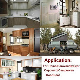 2PCS Caravan Push Button Lock, Riloer Cabinet Lock Drawer Lock Push Button Latch Knob for Motorhome Caravan, Pure White