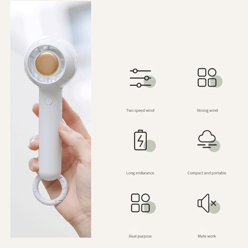 Portable Bladeless Handheld Fan Rechargeable Quiet Fan with Flexible Buckle