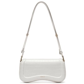 Keyli Fashion Shoulder Bag Stripe Crossbody Shoulder Handbags Purses for Women Retro Classic Waterproof Vegan Leather Clutch Tote Purse Hobo Bags with Adjustable Strap Cream