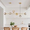 WYIXHOOG Mid-Century Modern Chandelier 6-Light Linear Pendant Light with Globe